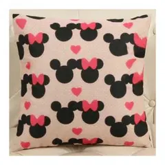 クッションカバー 45×45 ミッキー＆ミニー風