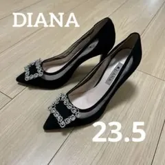 DIANA ハイヒール バックル ビジュー シースルー 結婚式　23.5日本製のサムネイル