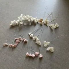 ウェディング ヘッドドレス Uピン 花 フラワー　ハンドメイド 着物　前撮り