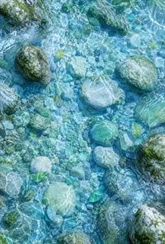 渓流　川　澄んだ水　せせらぎ　夏　インテリア　風景画　マイナスイオン　C131