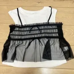 GU GIRLS チュールキャミソールセットT ブラック 160 新品
