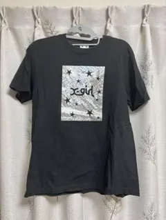x-girl ブラック Tシャツ 星柄 ワンサイズ