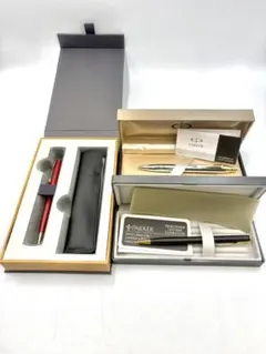 n1220【 PARKER ボールペン 3本セット 専用ケース付き 】文房具のサムネイル