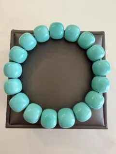 ターコイズ薄ブルー 天然石 ビーズ大粒ブレスレット　超希少級　プレゼント