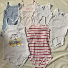 プチバトー肌着 ロンパース 5枚セット