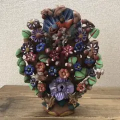 メキシコ工芸品　生命の樹　粘土工芸品 メキシコ工芸品 生命の樹 粘土工芸品 美術品・アンティーク・コレクション