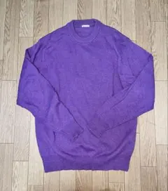 GU パープル クルーネックニットセーター