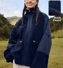 ネイビー 異素材 Mix アウトドア ジャケット