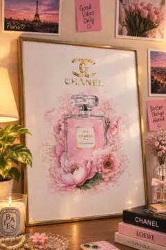CHANEL アートポスター 額付き インテリア フォトフレーム A4