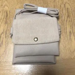 メナードベージュ スマホショルダーバッグ 2層構造