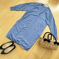 ✨ユニクロ✨UNIQLO 長袖ロングカーディガン【L】羽織り 薄手 着回し抜群