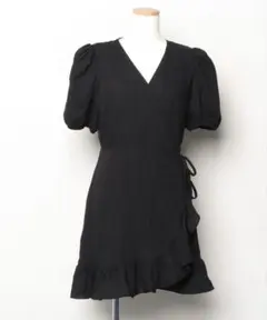 fano studios ブラックラップミニワンピース 半袖