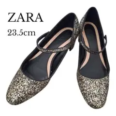 ZARA グリッター ポインテッドトウ パンプス 23.5cmのサムネイル