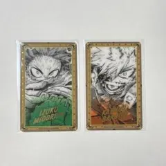 僕のヒーローアカデミア 原画展 箔押しクリアカード 緑谷出久 爆豪勝己