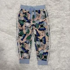 adidasアディダス フローラル ジャージトラックパンツ 花 ブルー 100