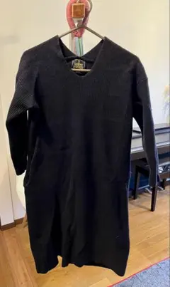 HAMILTON LAMBSWOOL ブラックニットワンピース