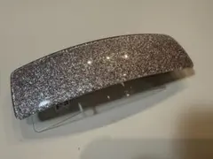 ラメ バレッタ ヘアクリップ シルバー 銀 ヘアアクセサリー