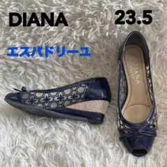 DIANA ダイアナ　レース　エスパドリーユ 23.5 ネイビー
