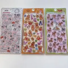 プチドロップステッカー ディズニー バンビ プーさん 101匹わんちゃん 3枚