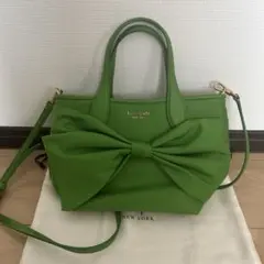 ケイトスペード　グリーンリボンバッグ美品