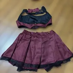 お値下げ⭕️ 制服風コスプレ衣装 黒とワインレッド