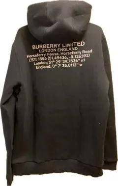 美品・希少■BURBERRY LONDON ENGLAND フルジップパーカー バーバリー コットンブレンド ジップパーカー ブラック メンズ - JP