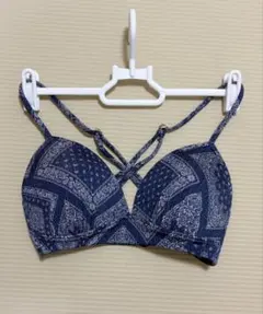 【未使用新品】ペイズリー柄 ビキニトップ ネイビーのサムネイル