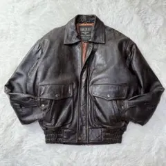 90s Leather Jacket ダークブラウン レザージャケット A-2