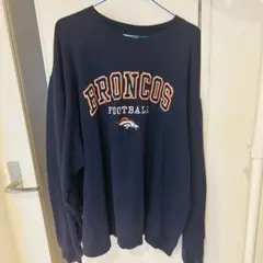NFLデンバーブロンコス ロゴ ロングTシャツ ネイビー 紺色 L