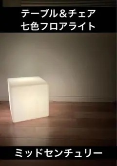 【期間限定価格】ミッドセンチュリー　テーブル＆チェア　七色フロアライト　カラー