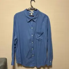 H&M リネンブレンド 長袖シャツ ブルー XLのサムネイル