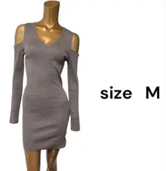 No.714 (♡)肩あき リブワンピース