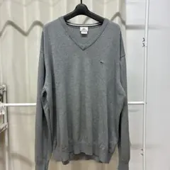 LACOSTE Vネック コットンニット セーター グレー size 7