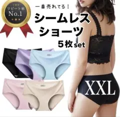 シームレスショーツ レディース パンツ 5枚セット　下着 パステルカラー XXL