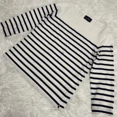 Le minor ストライプ 7部袖　カットソー　ホワイト✖️ネイビー　フランス製