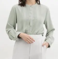 Honeys ピンタックブラウス Mサイズ ミント