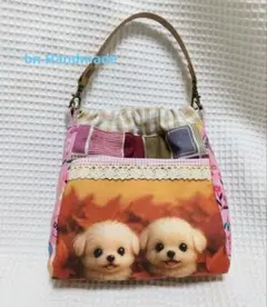 ポケット付き　消臭マナーポーチ　マルチーズ　ハンドメイド
