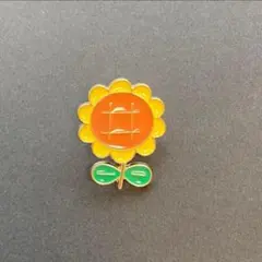 ピンバッチ　漫画風　ひまわり　かわいい　贈り物　プレゼント　簡易ラッピング付き