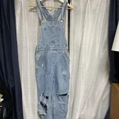 ライトブルー ダメージオーバーオールのサムネイル