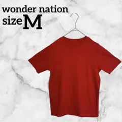 wonder nation【M】Tシャツ 半袖 赤 海外古着
