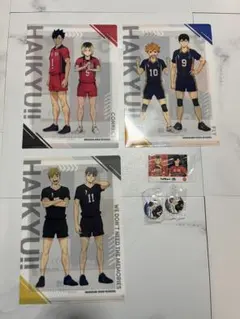 ハイキュー!! ×くら寿司コラボ　クリアファイル　缶バッジ　カード　セット