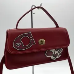 old coach turnlock shoulder bag red 9044