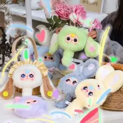 baby three 娃三岁魔镜啊魔镜 ハンドミラー 手鏡 ぬいぐるみ イエロー