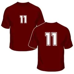ドライＴシャツ(エンジ)　番号「11」在庫➡「150cm」 「S 」「M」