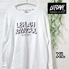 LEFLAH ロンT XL 白 3Dロゴ ストリート レフラー ゆるだぼ 古着