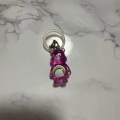 ケアベア　クリアクリアマスコットチャーム　ピンク　めじるしアクセサリー