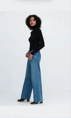 未使用！UNIQLO ユニクロ　バギージーンズ25インチ(丈標準76cm)