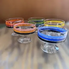 昭和レトロ　レトロポップカラフルデザートカップ5個セットのサムネイル
