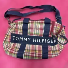TOMMY HILFIGER チェック柄ボストンバッグ