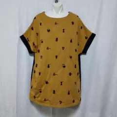 m25183★graniph★綿混チュニック★前身頃コーヒー柄刺繍★左右ポケットのサムネイル